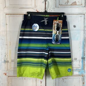 ZeroXposur Surfer Swim Short Size 14/16 UPF 50+ Algae Swim Goggles Included